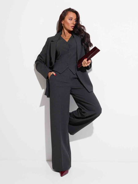 Женские брюки-палаццо из вискозы, антрацитовый
