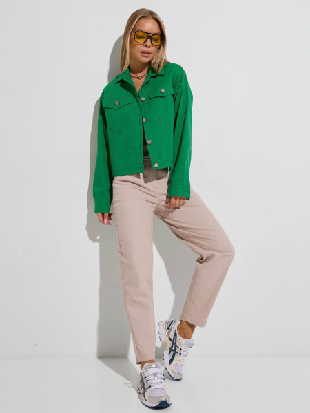 Жакет женский джинсовый, зеленый