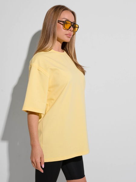 Футболка женская оверсайз, желтая