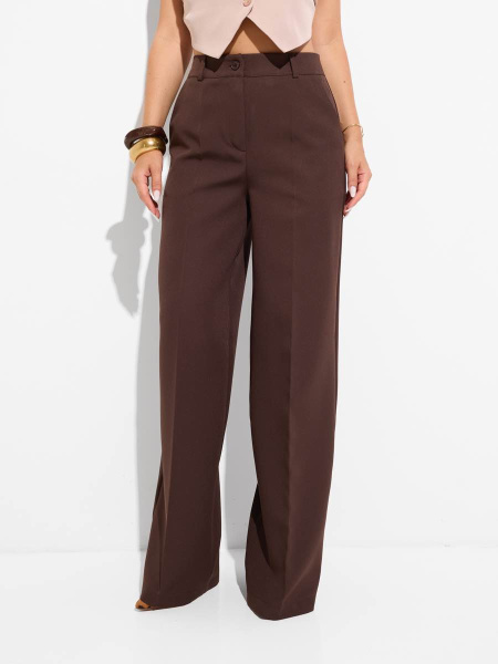 Брюки-палаццо женские классические, горький шоколад