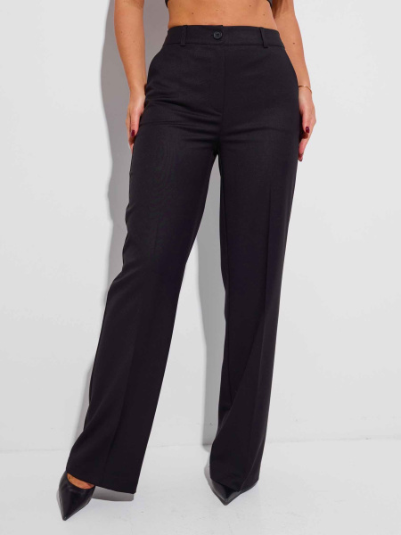 Брюки классические прямые из вискозы, черные