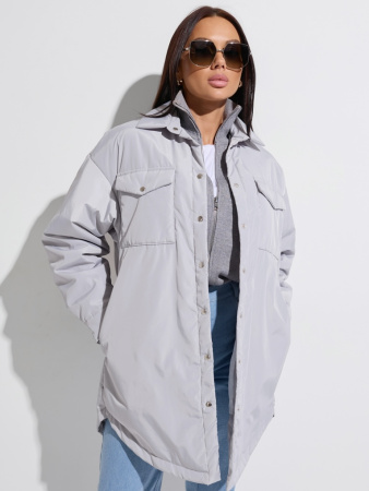Куртка-рубашка женская, светло-серая