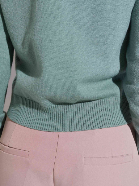 Кардиган с V-образной горловиной, серо-зеленый