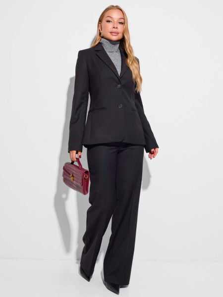 Брюки классические прямые из вискозы, черные