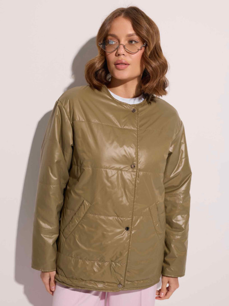 Куртка демисезонная c круглой горловиной, светло-оливковая