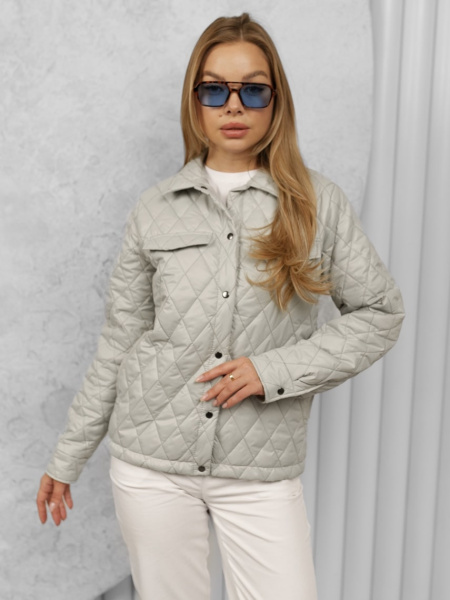 Куртка-рубашка женская стеганая, оливковая