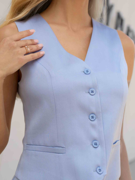 Жилет женский костюмный из вискозы, голубой