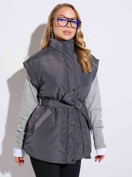 Жилет женский утепленный с поясом