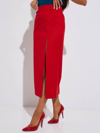 Юбка-миди классическая с разрезом на молнии