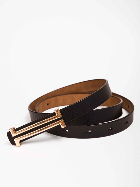 Ремень кожаный натуральный классический, черный