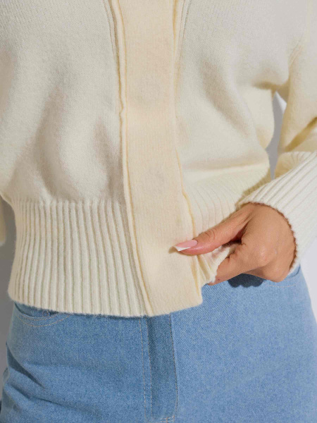 Кардиган с объемными рукавами, белый