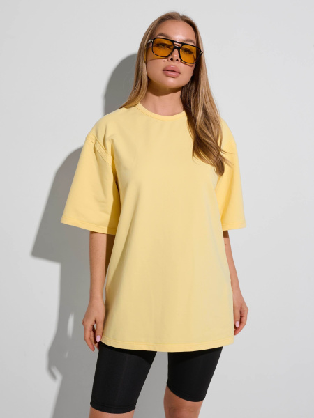 Футболка женская оверсайз, желтая