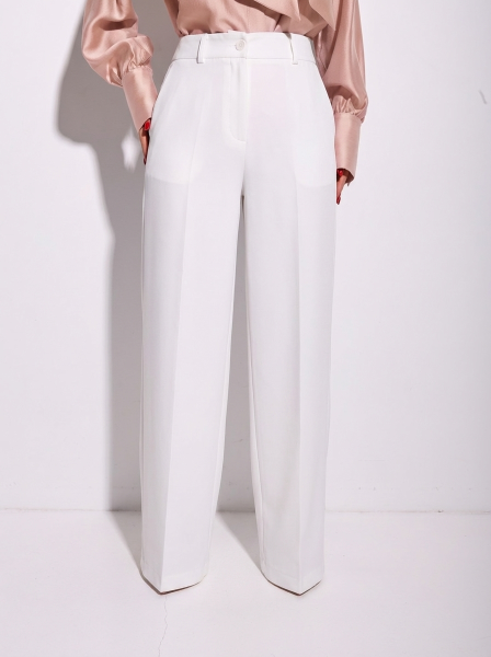 Брюки-палаццо женские из вискозы, белые