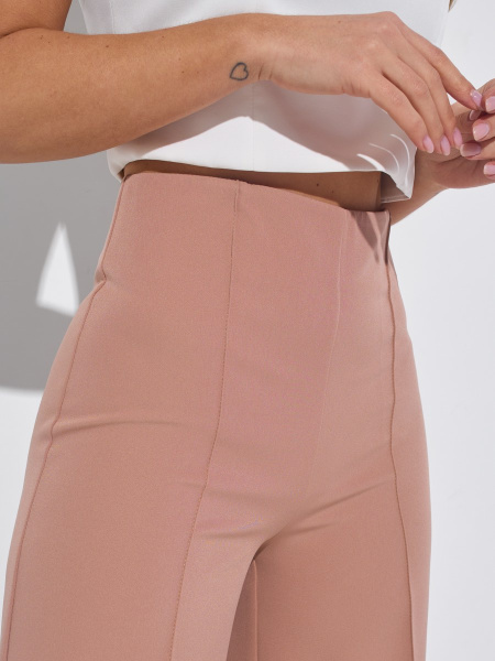 Брюки-палаццо женские со стрелками, кофейные