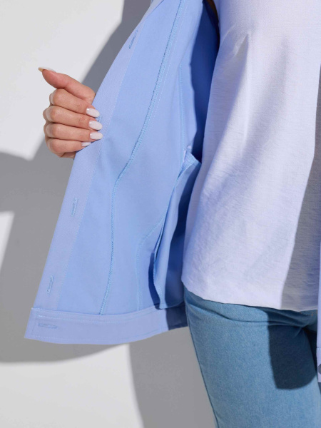 Куртка женская джинсовая удлиненная, голубая