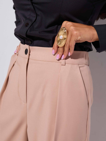 Брюки-палаццо классические из вискозы, песочные