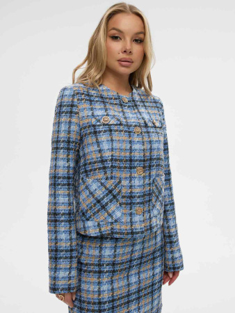 Женский жакет из твида в клетку