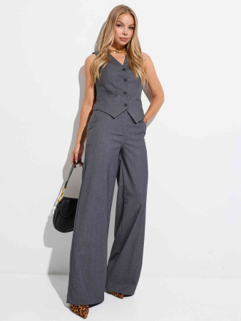 Женские брюки-палаццо из вискозы, темно-серые