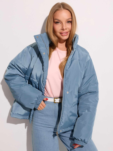 Куртка демисезонная, серо-голубая