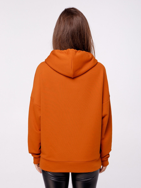 Худи женское с капюшоном, терракот