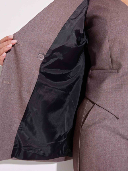 Женский жакет двубортный из вискозы, капучино