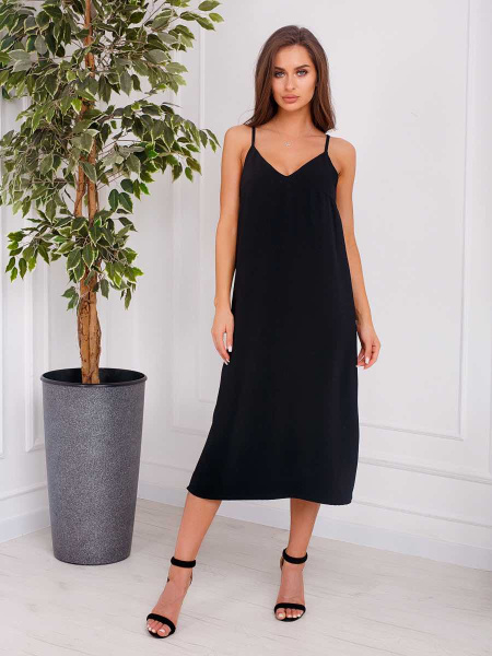 Платье женское комбинация, черное