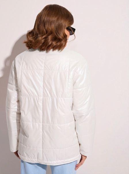 Куртка демисезонная c круглой горловиной, молочная