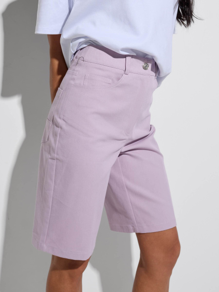 Шорты женские удлиненные джинсовые, сиреневые