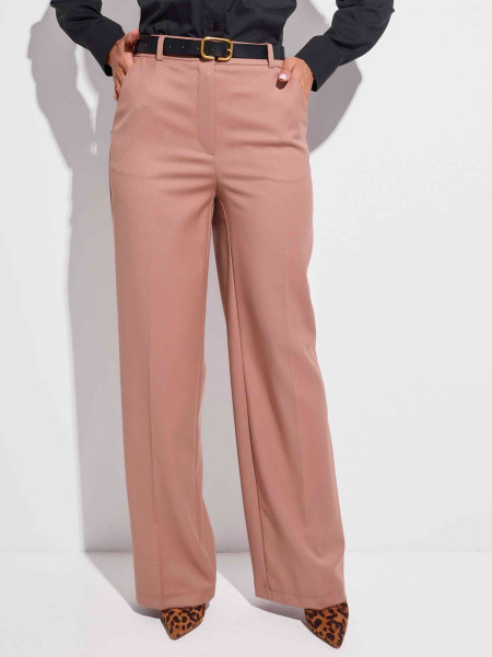 Брюки классические из вискозы, кофейные