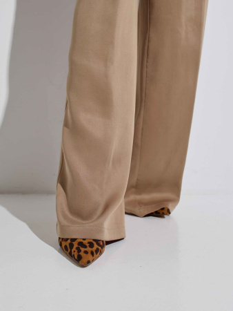 Брюки-палаццо женские из вискозы костюмные, кофейные