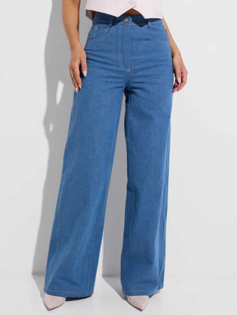 Джинсы трубы женские широкие