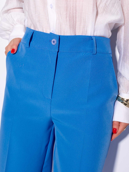 Брюки-палаццо женские классические, ярко-голубые