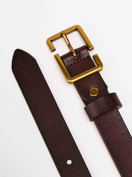 Ремень из натуральной кожи классический, коричневый