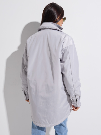 Куртка-рубашка женская, светло-серая