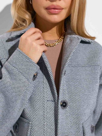 Куртка-рубашка из пальтовой ткани, серая