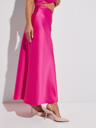 Атласная юбка-макси, фуксия
