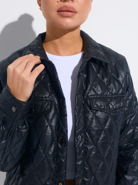 Куртка-рубашка женская стеганая, черная