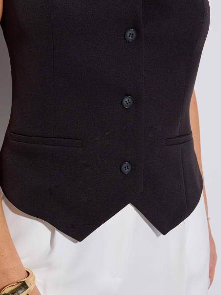Жилет костюмный на одно плечо, черный