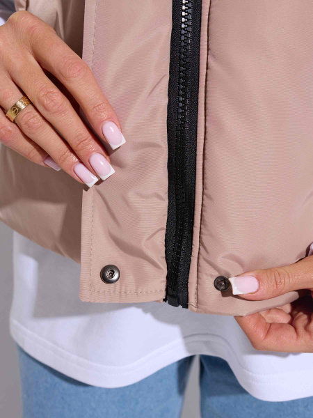 Жилет женский утепленный укороченный, бежевый