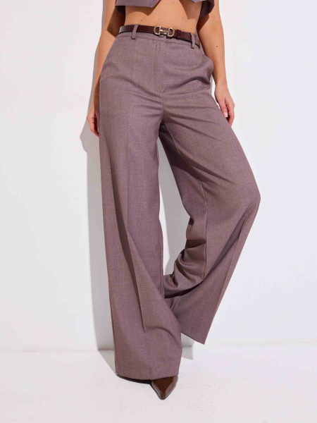 Женские брюки-палаццо из вискозы, капучино