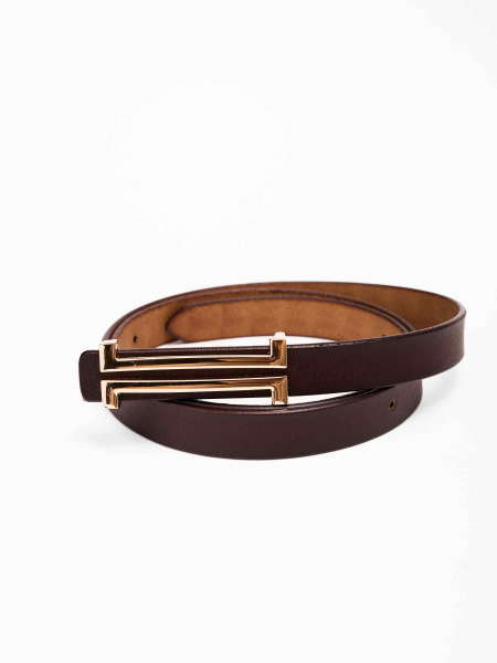 Ремень кожаный натуральный классический, коричневый