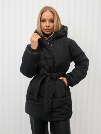 Полупальто женское зимнее с капюшоном