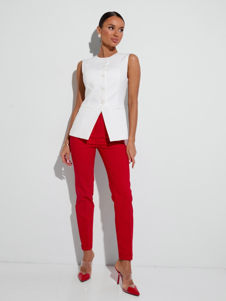 Брюки женские зауженные, красные