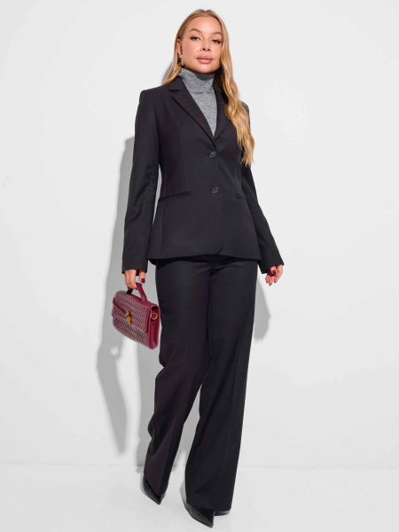 Жакет классический приталенный из вискозы, черный