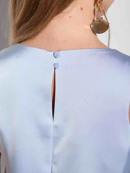 Платье атласное мини, голубое