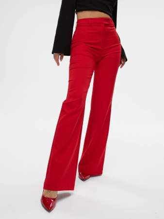 Брюки клеш женские классические, красные