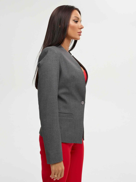 Жакет женский приталенный из вискозы, темно-серый