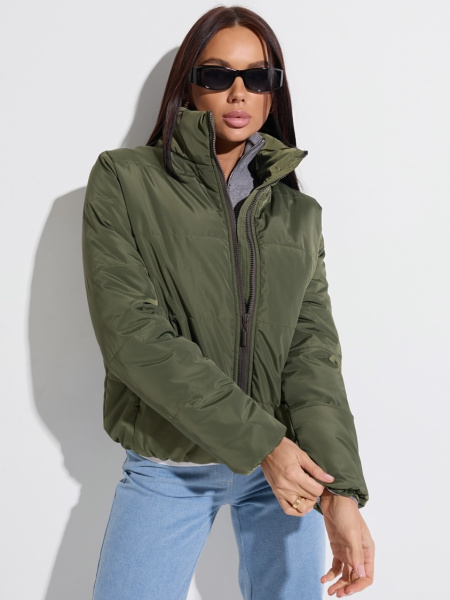 Куртка женская короткая, оливковая
