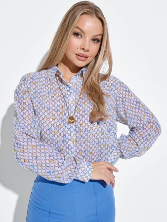 Блузка женская 23010, бело-голубой