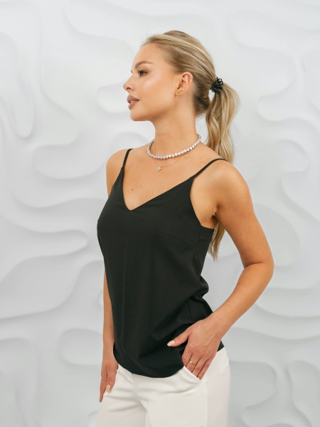 Топ женский на бретельках, черный